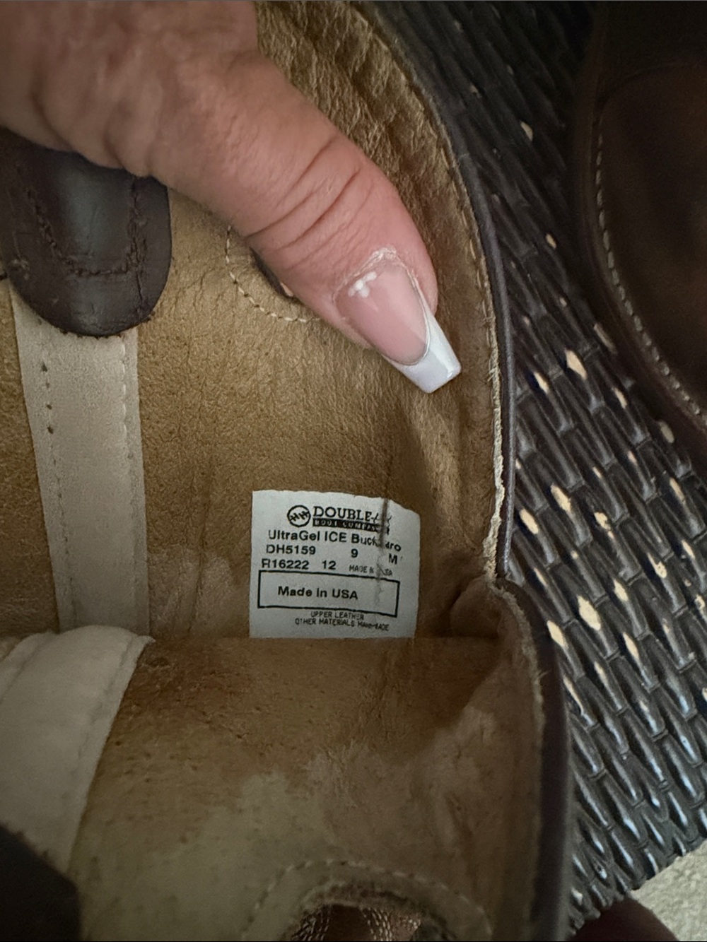 Double H Brown Leather Western Cowboy Boots - Picture 3 of 6